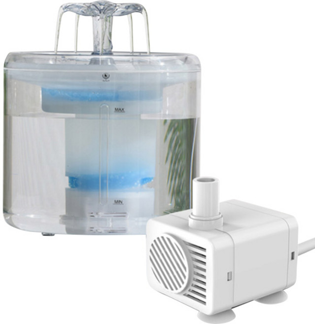 딩동펫 반려동물 워터플라워 투명 정수기 수중 펌프, 1개