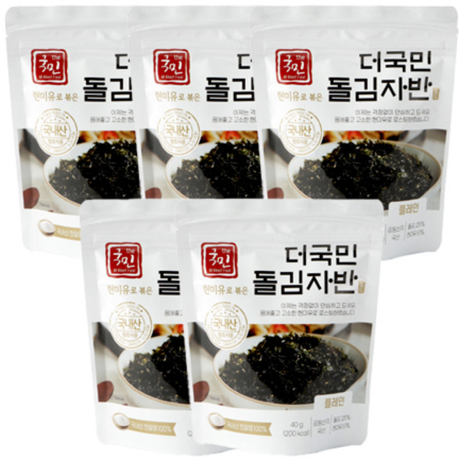 더국민 현미유로 볶은 돌김자반, 40g, 5개