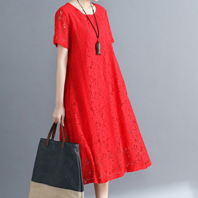 아뗄릭 라운드 레이스 롱 맥시 원피스 00094 빅사이즈 포함