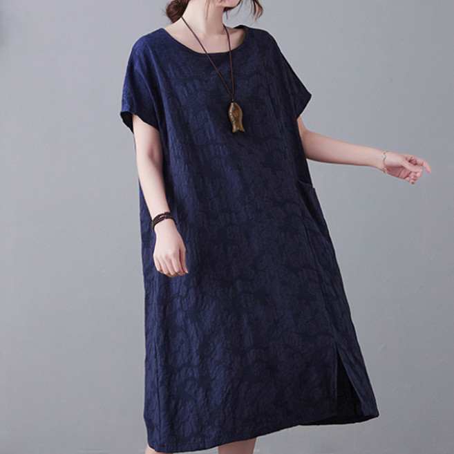 아뗄릭 통기성 자가드 루즈핏 원피스 00095 빅사이즈 포함