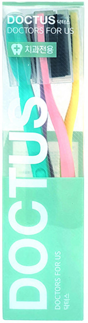 DOCTUS 대왕 칫솔 블랙 숯모 이중 미세모, 4개입, 1개