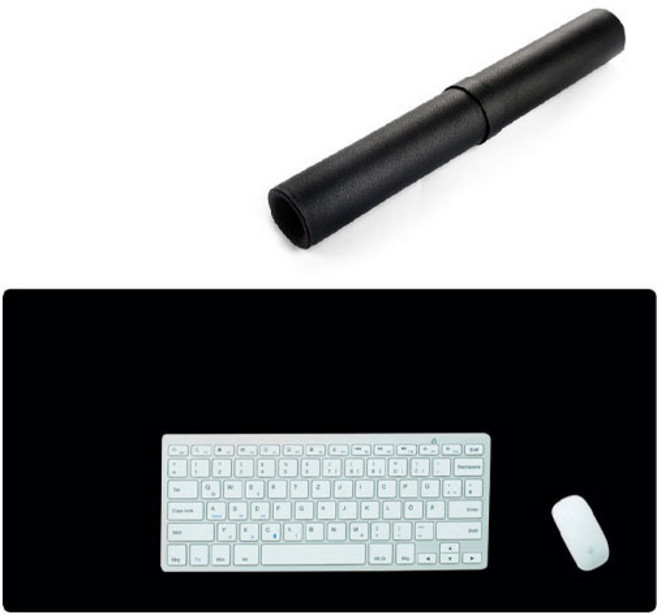 솔리드룸 심플 레더 미끄럼방지 슬림 롱패드, 블랙, 1개