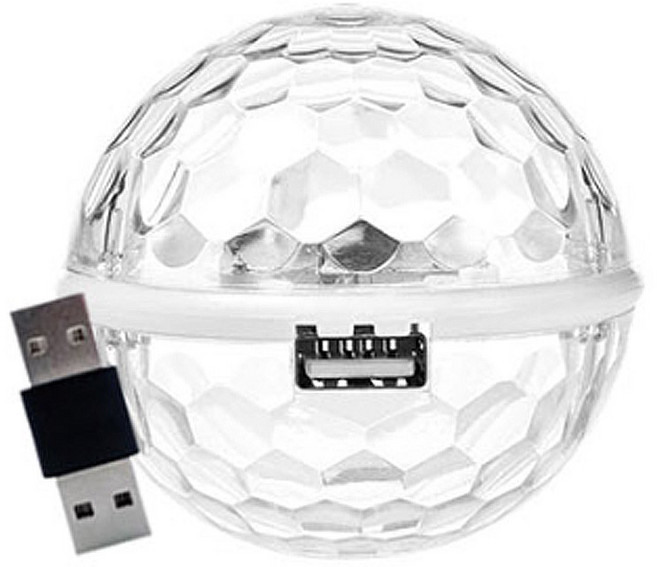 미니 USB LED 미러볼, 투명, 1개