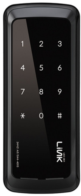 Link 클립형 유리문 전용 보조키 손잡이 없음 도어락 + 건전지 4p 세트 LGC-301