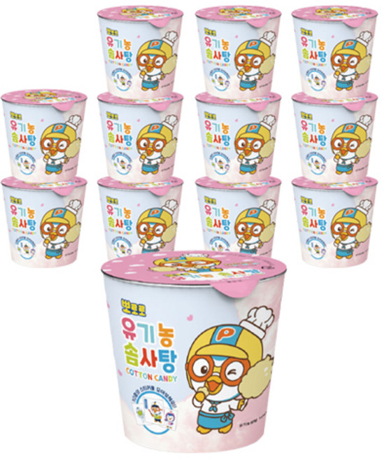 뽀롱뽀롱 뽀로로 솜사탕 12g, 12개, 설탕맛