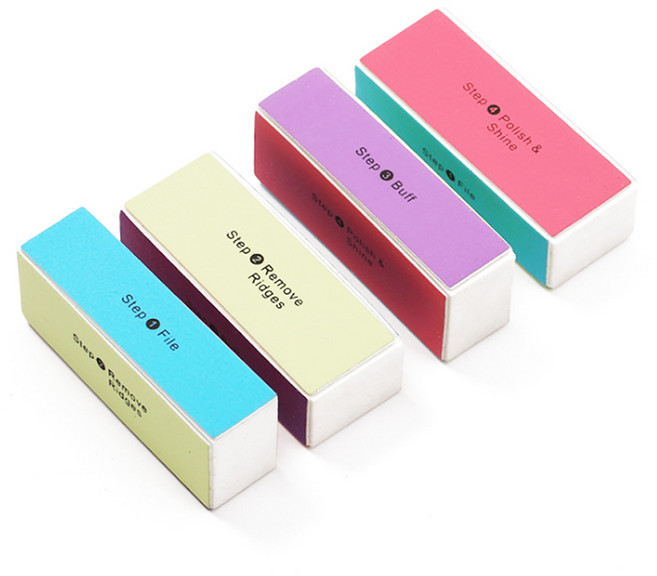 사각 4스텝 네일파일, 혼합색상, 4개