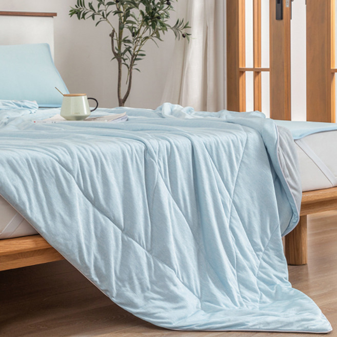 도그월드 파스텔 양면 쿨링 냉감이불, 아이스블루