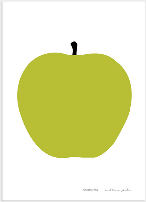 돈을 부르는 사과 그림 포스터 Green apple