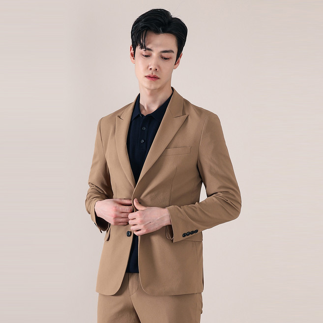 리버클래시 남성용 냉감 통기성 린넨터치 슬림핏 캐주얼 자켓 LHS26623