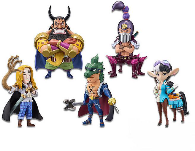 반프레스토 원피스 월드 콜렉터블 월콜 WCF 백수해적단 vol2 2탄 5종 피규어, 1세트