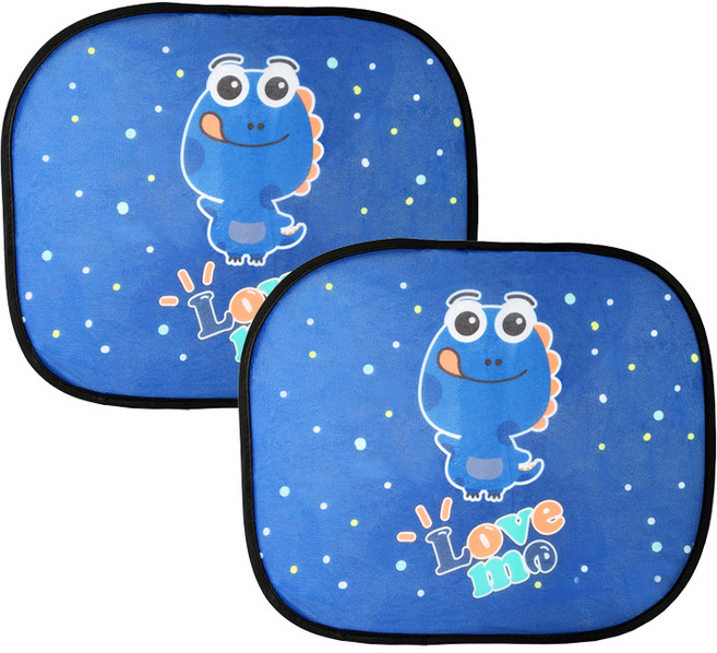 불스원 간편 접착 햇빛가리개, 블루 공룡, 2개