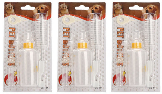 딜 반려동물 휴대용 젖병 3종 세트 소형, 랜덤발송, 1세트