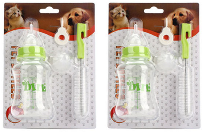 딩동펫 반려동물 휴대용 젖병 2종 세트 대형, 랜덤발송, 1세트
