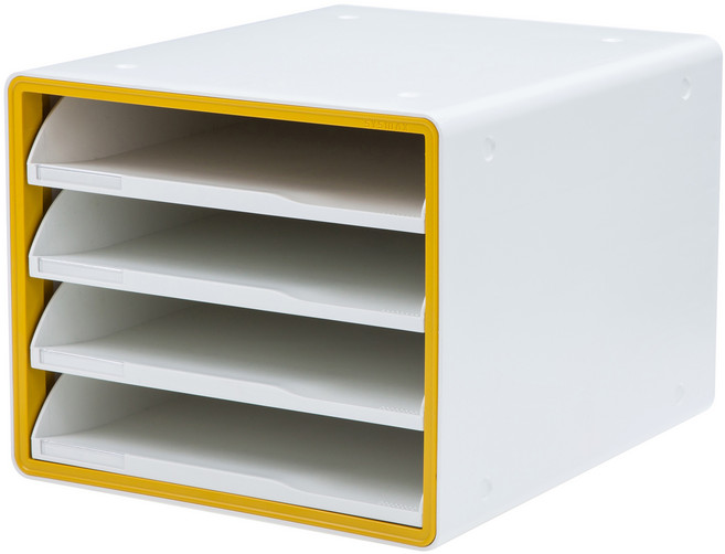 시스맥스 디럭스 오픈형 서류함, 옐로우, 4단