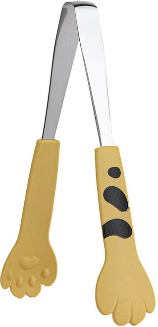 푸코 스텐 과자 얼음 디저트 빵 샐러드 미니 고양이 집게 L 24cm, 옐로우, 1개