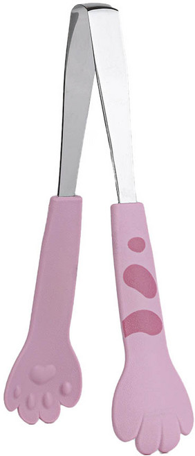푸코 스텐 과자 얼음 디저트 빵 샐러드 미니 고양이 집게 L 24cm, 핑크, 1개