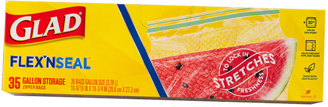 글래드 플렉스앤씰 지퍼백, 대(L), 35개, 1개