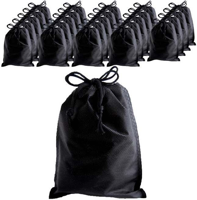 부직포 복주머니 더스트백 12 x 15 cm 25p, 블랙, 1개