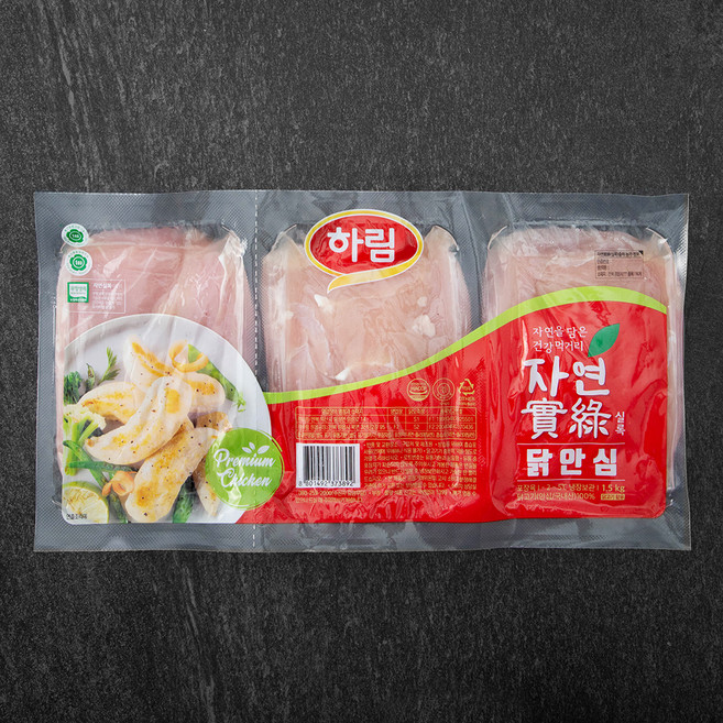 자연실록 무항생제 인증 닭안심 (냉장), 1.5kg, 1개