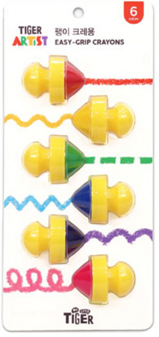 마이리틀타이거 타이거 팽이 크레용, 6색, 1개