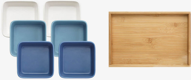 로얄베일 6구 나눔찬기 3종 x 2p + 트레이 세트, 화이트, 스카이, 네이비, 1세트