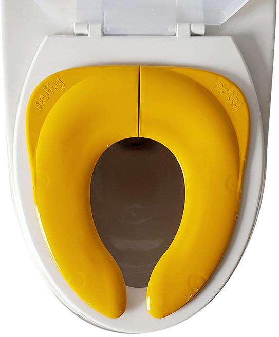 포띠즈 크린 휴대용 접이식 유아변기커버 + 지퍼백, 옐로우