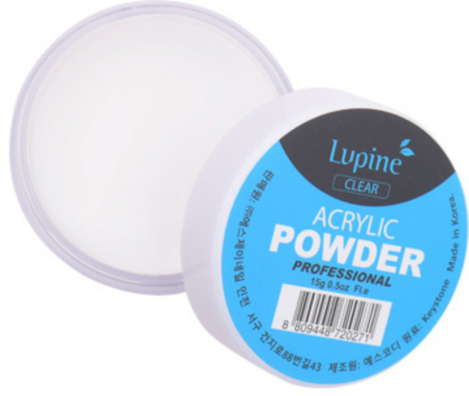 루핀 아크릴 네일 파우더 15g, 클리어, 1개