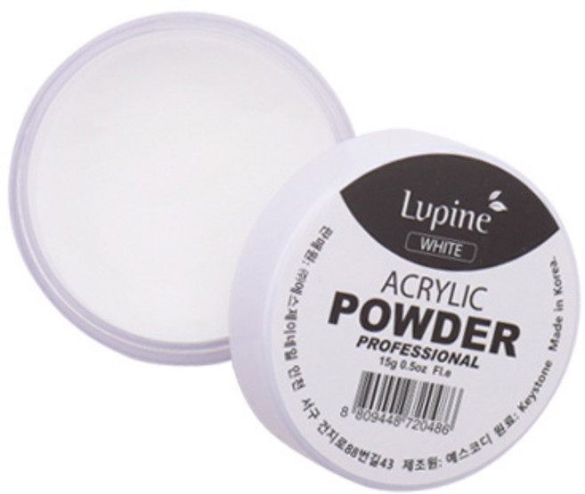 루핀 아크릴 네일 파우더 15g, 화이트, 1개