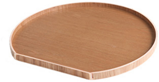 르리에 옻칠 반달 우드 트레이, 브라운, 1개