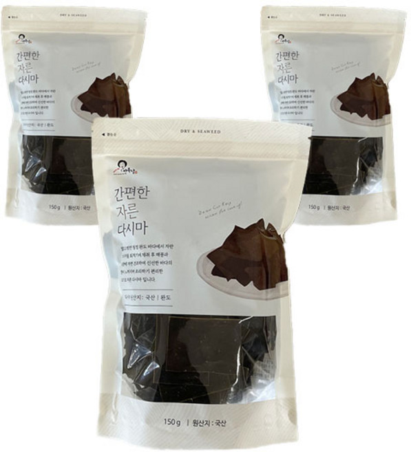 안옥남 간편한 자른 다시마, 150g, 3개