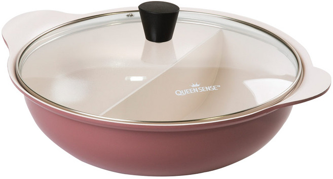 퀸센스 인덕션 반반 양수냄비, 28cm, 바이올렛, 1개