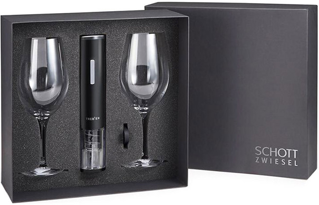 쇼트즈위젤 비냐 보르도 와인잔 2p + 트레비앙 전동 와인 오프너 DM-803 선물세트, 626ml, 1세트