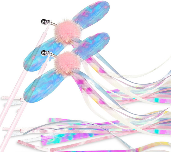 힐링타임 멜롱 롱필름 스틱 고양이 낚싯대 밍크날개 NH-0338, 랜덤발송, 2개