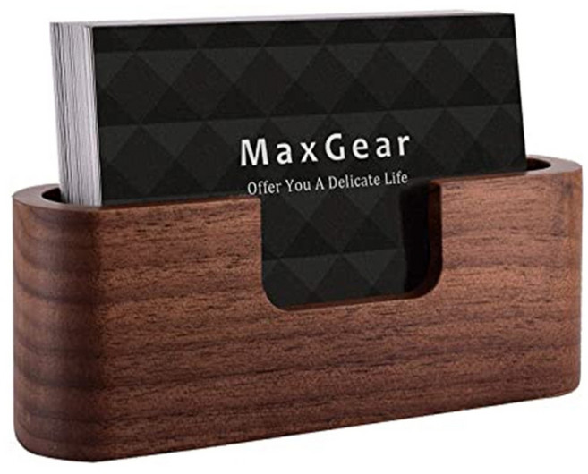 블루스퀘어 명함꽂이 우드 브라운 BBR-23, 1개, 1단