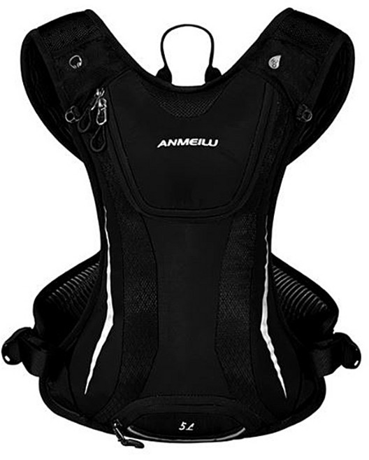 ANMEILU Sunbit 快速跑步登山馬拉松背心水袋揹包, 黑色