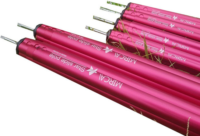 미르카 논스톱 슬라이드 타프 폴대 세트 레드, 1세트