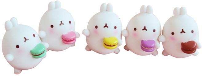 아이러브캐릭터 몰랑과 달달한 마카롱 피규어 5종 세트, 1세트