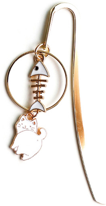 냥이똥꾸 책갈피 RK_558, 화이트, 1개