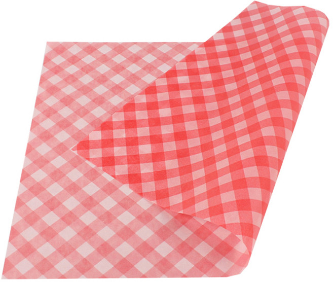 피크닉앤패키지 체크유산지 식품포장깔지 레드, 100개입, 1개