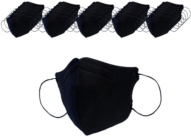 에어마인 더블랙 마스크 라이트 대형 KF80, 1개입, 50개, 검정색