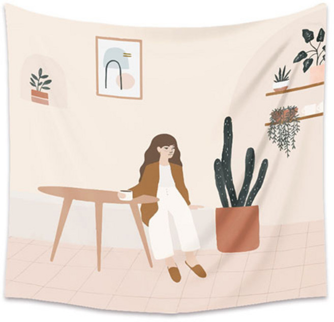 오저씨 감성 화분 페브릭 포스터 MLD213, 혼합색상