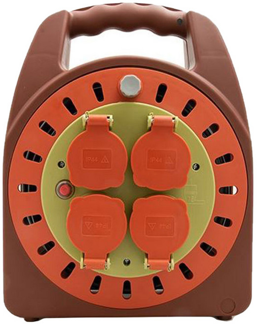 세이즈 X2 IP-20M-1 5SQ-초콜릿 전기 릴선 4구 HJR-9P, 20m, 1개