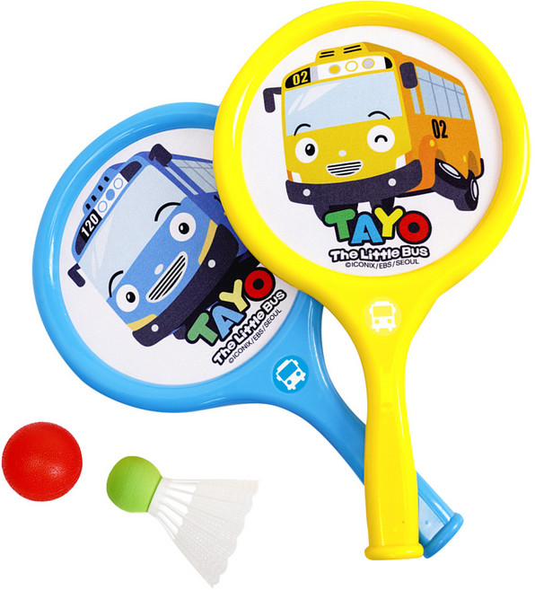 바니랜드 타요 라켓 2종 + 볼 2종 + 더스트백, 혼합색상, 1개
