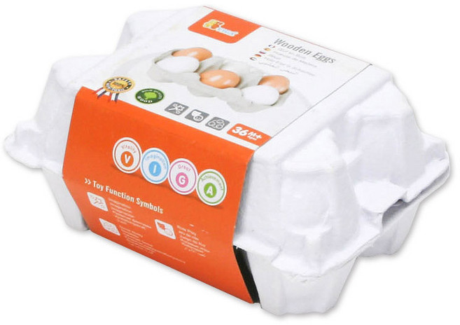 VIGA 모형계란 소꿉놀이 6p 세트, 혼합색상, 1세트