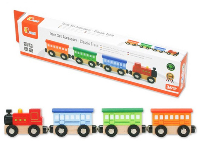 VIGA 자석 기차 유아장난감 4종 세트, 혼합색상, 1세트