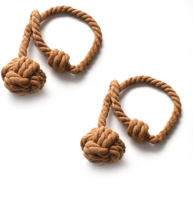 루비코코 커튼 묶기 고정 타이백, 브라운, 2개