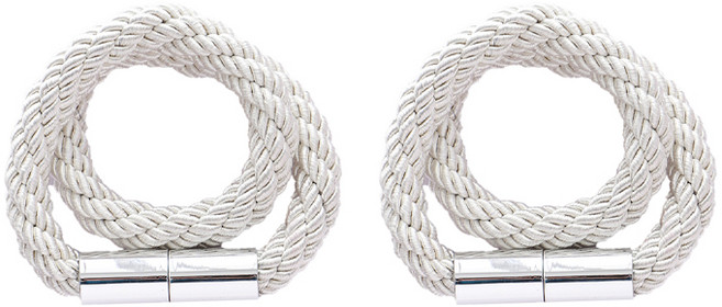 스트랩 자석 커튼타이백 59cm, 화이트, 2개