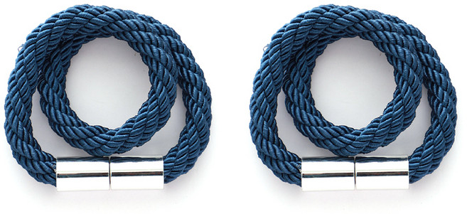 스트랩 자석 커튼타이백 59cm, 네이비, 2개