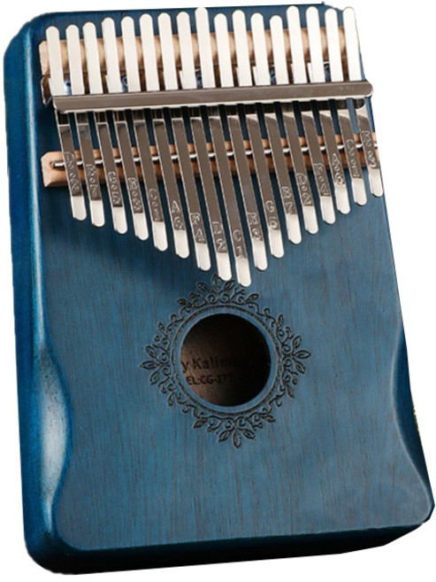 에코칼림바 프리미엄 마호가니칼림바 17음계톤 + 구성품 6종 세트, 꽃 원형 블루, 1개