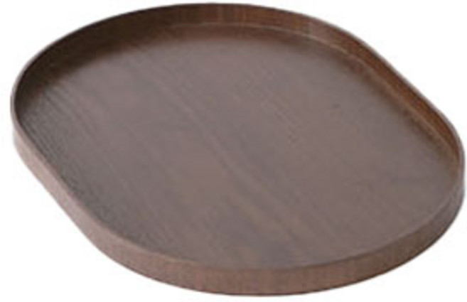 에라토 우딘 타원 카페 나무 트레이, 브라운, 1개